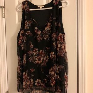 Flower dress shirt no sleeves